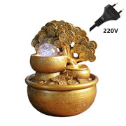 Gold Money Water Fountain Ornaments Feng Shui