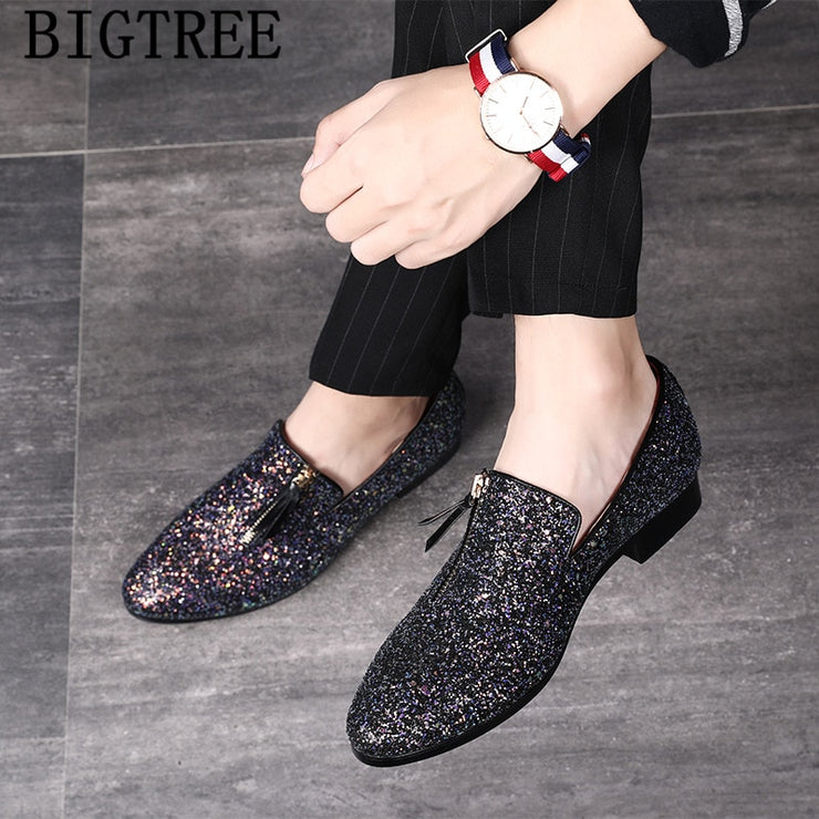 glitter coiffeur loafers men dress shoe