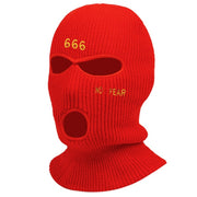 1Pc Embroidery Balaclava Face Mask 3-Hole for Cold Weather, Winter Ski Mask for Men and Women Thermal Cycling Mask Christmas Gif