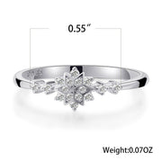 Luxury Female Flower Snowflake Ring