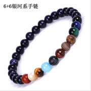 Galaxy Solar System Universe Nine Planets Natural Stone Bracelet