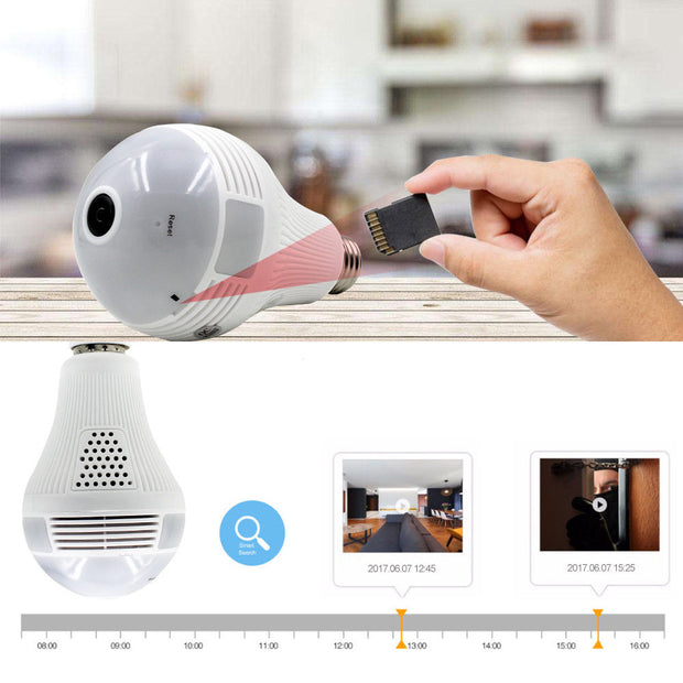 360 Degree Panoramic Wireless Light Bulb Camera