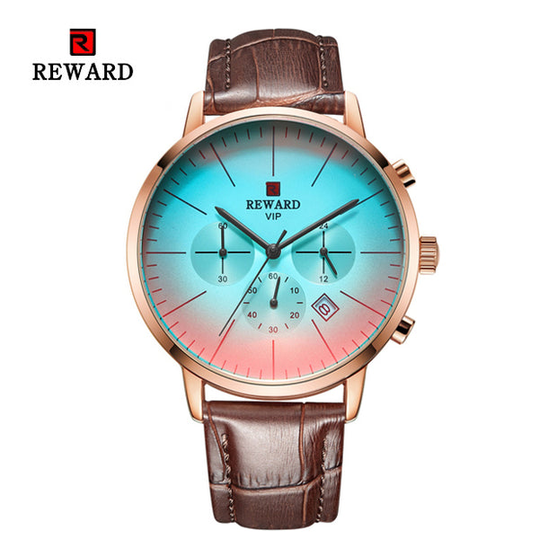 New Fashion Color Bright Glass Watch Men Top Luxury Brand Chronograph