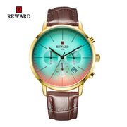 New Fashion Color Bright Glass Watch Men Top Luxury Brand Chronograph