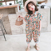 Summer Floral Children Overalls Pant For Kids