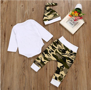 "LITTLE MAN" 3-PIECE CAMOUFLAGE BABY, TODDLER OUTFIT