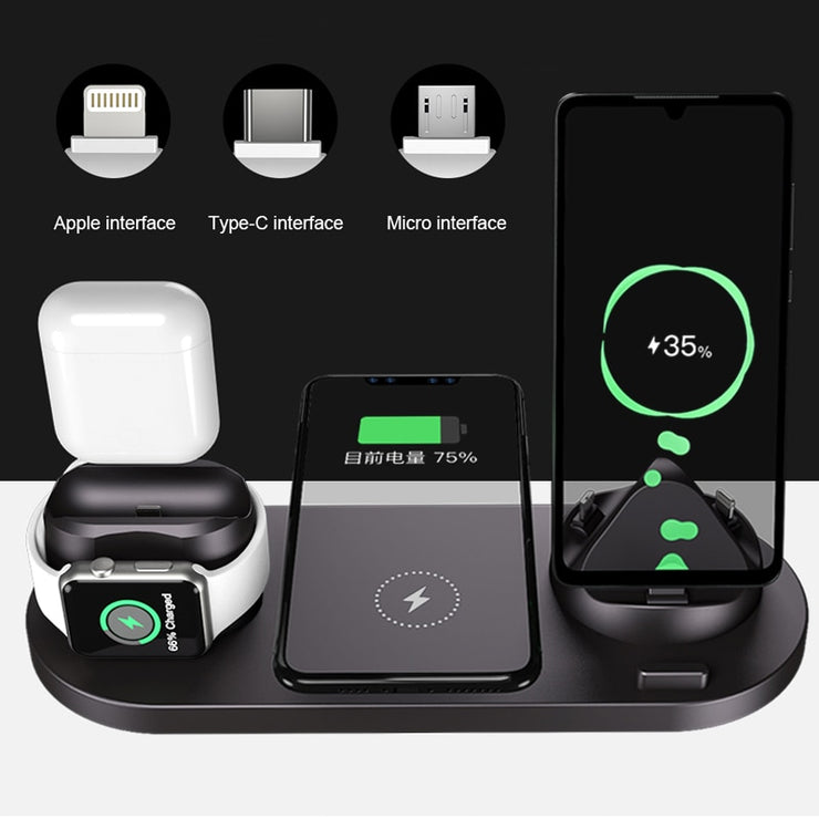 Wireless Charger 6 in 1 10w Qi Fast Stand