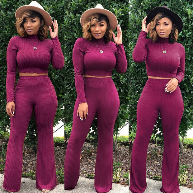 Fall Clothing 2 Piece Set Women Long Sleeve Top and Pants Set Lounge Wear Sets Womens Outfits