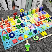 Kids Toys Montessori Educational Wooden Toys Geometric Shape Cognition Puzzle Toys Math Toys Early Educational Toys for Children