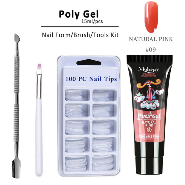 Poly Gel LED Clear UV Gel Varnish Nail Polish Art Kit