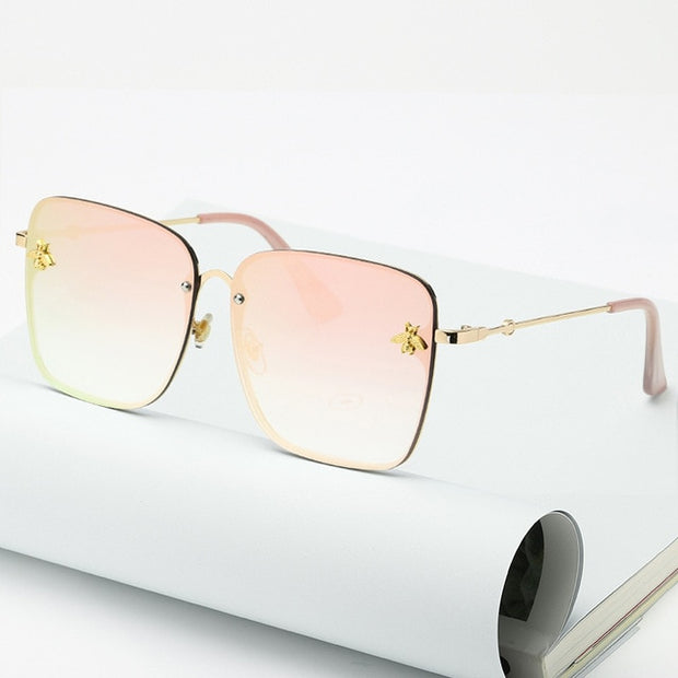 Lady Oversize Rimless Square Sunglasses