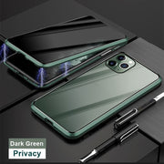 Magnetic Tempered Glass Privacy Metal Phone Case