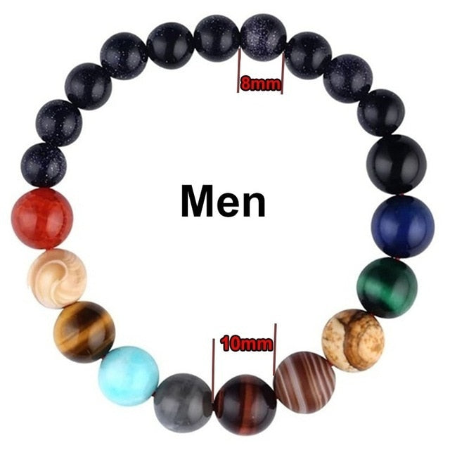 Lovers Eight Planets Natural Stone Bracelet