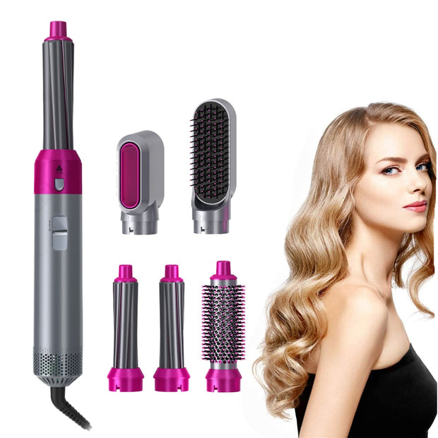 Multi Functional 5In1 Hair Dryer Comb Hair Curling Straightening Hair