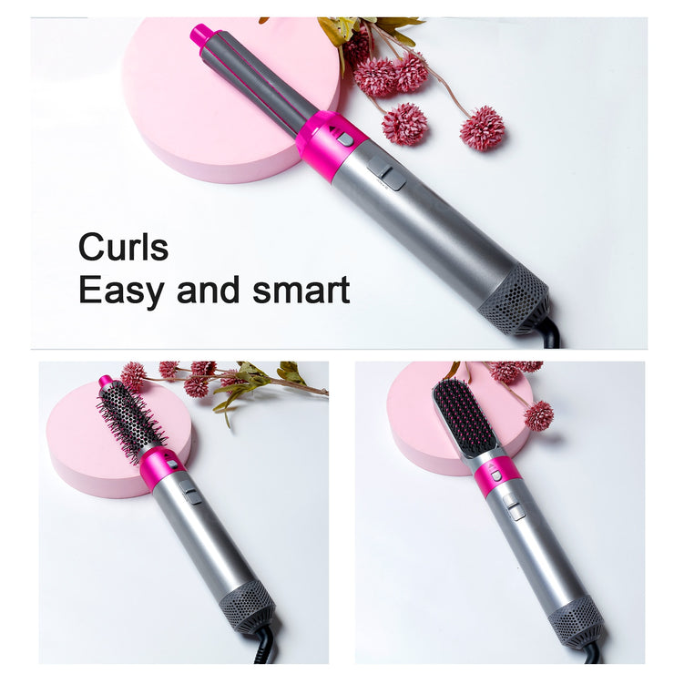 Multi Functional 5In1 Hair Dryer Comb Hair Curling Straightening Hair