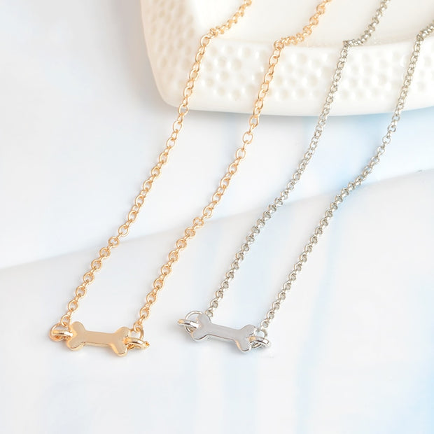 Human Dog Bone Charm Necklace