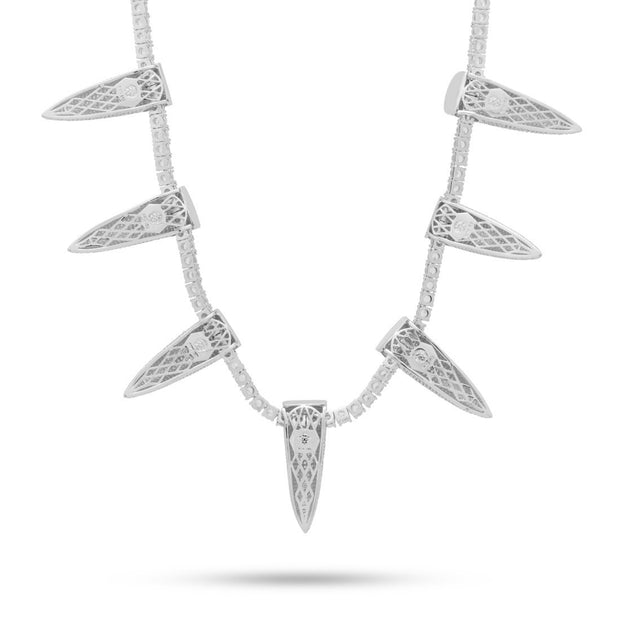 Pae Spike Necklace embellished With Crystals In 18k White Gold Filled