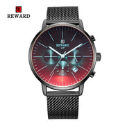 New Fashion Color Bright Glass Watch Men Top Luxury Brand Chronograph