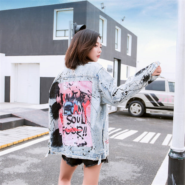 Ink graffiti Denim Jacket