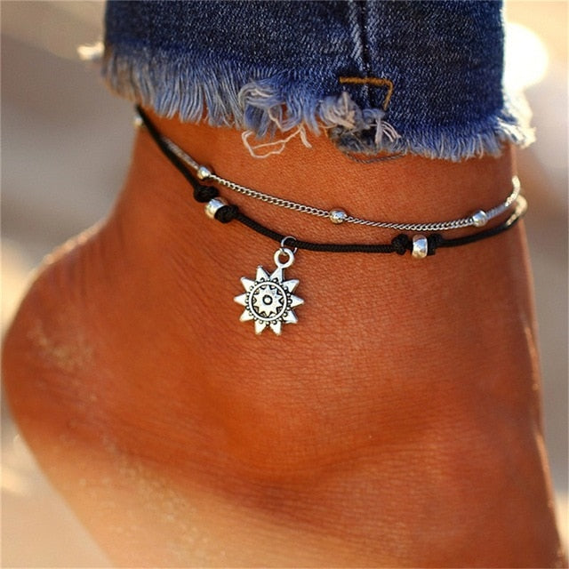 Boho Style Star Anklet Fashion Multilayer Foot Chain