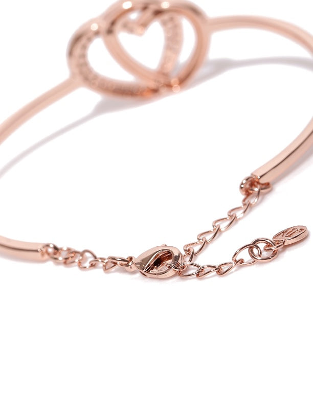 Rose Gold-Plated Handcrafted Bangle-Style Bracelet