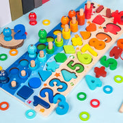 Kids Toys Montessori Educational Wooden Toys Geometric Shape Cognition Puzzle Toys Math Toys Early Educational Toys for Children