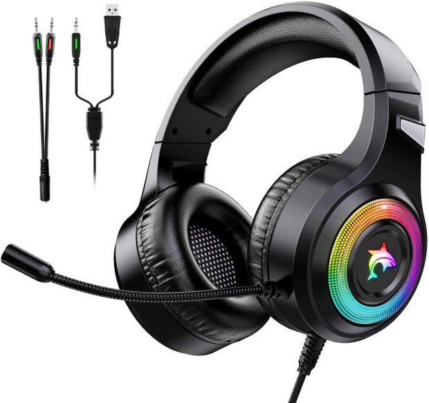 Gaming Headset With Microphone RGB Light