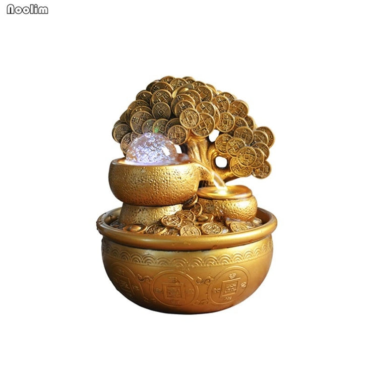 Gold Money Water Fountain Ornaments Feng Shui