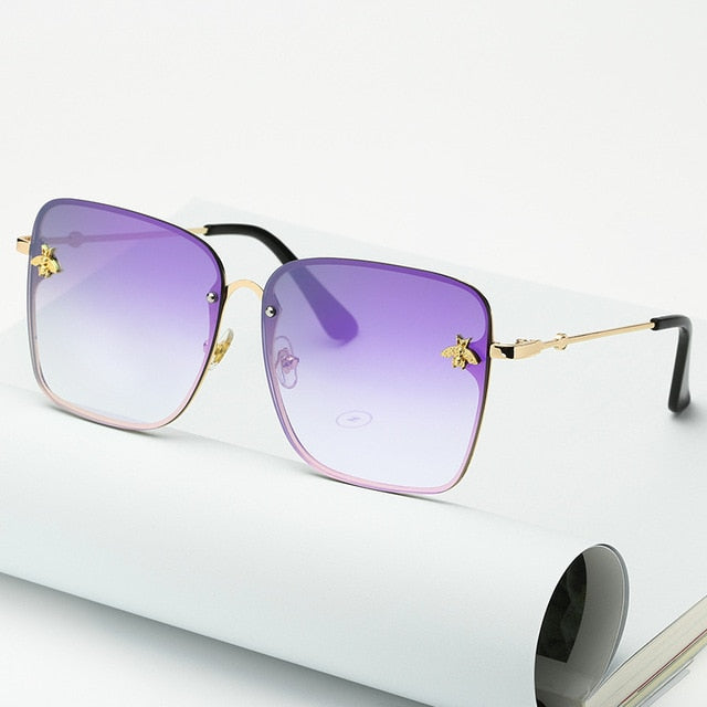 Lady Oversize Rimless Square Sunglasses