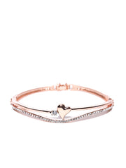 Rose Gold-Plated Handcrafted Stone-Studded Bracelet