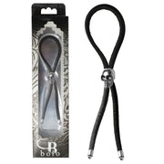 C-ring Lasso Silver Skull Bead Leather Strap Black