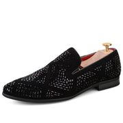 M-anxiu Shining Rhinestone Decoration Fashion Loafer Shoes