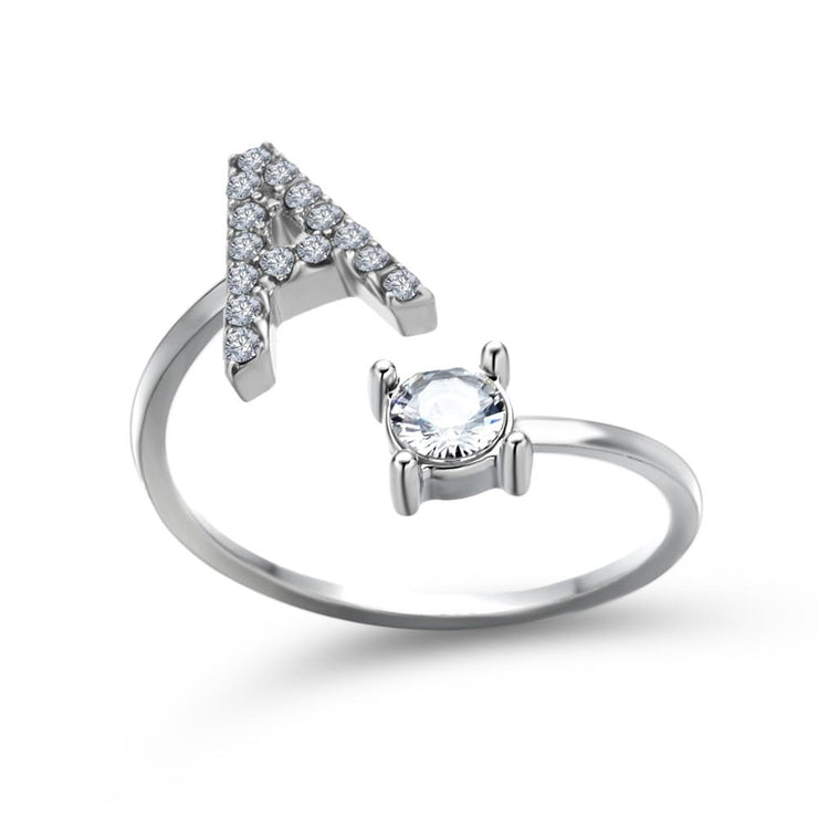 Adjustable 26 Initial Letter Ring For Women