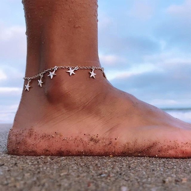 Boho Style Star Anklet Fashion Multilayer Foot Chain