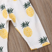 Emmababy Newborn Baby Girl Clothes Sleevless Ruffle Pineapple Print Romper Jumpsuit Headband 2Pcs Outfits Clothes Summer