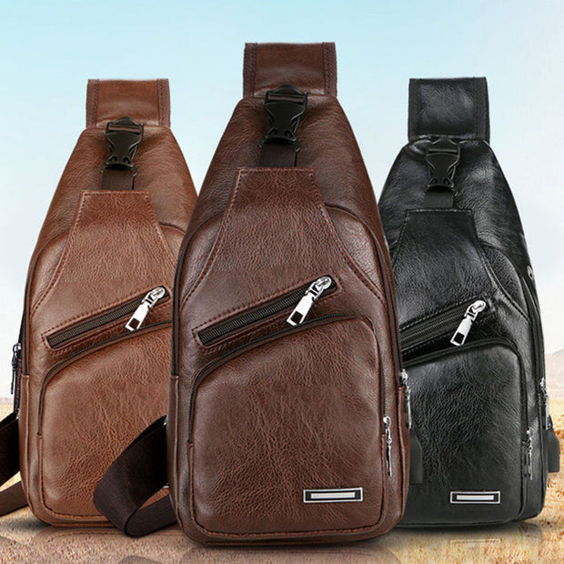 Men's USB Charging Chest Bag