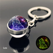 12 Constellation Luminous Keychain Glass Ball