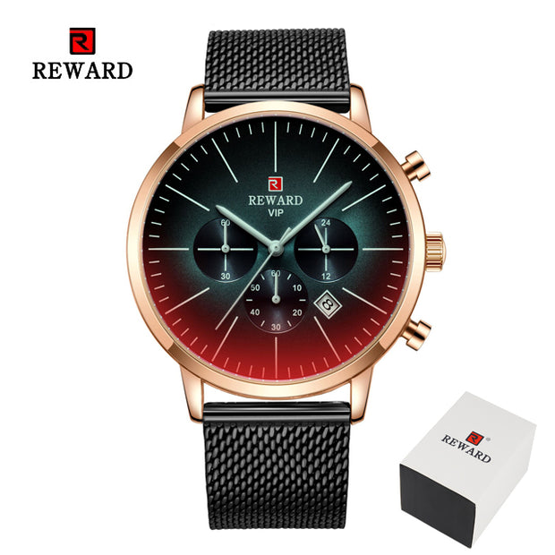 New Fashion Color Bright Glass Watch Men Top Luxury Brand Chronograph