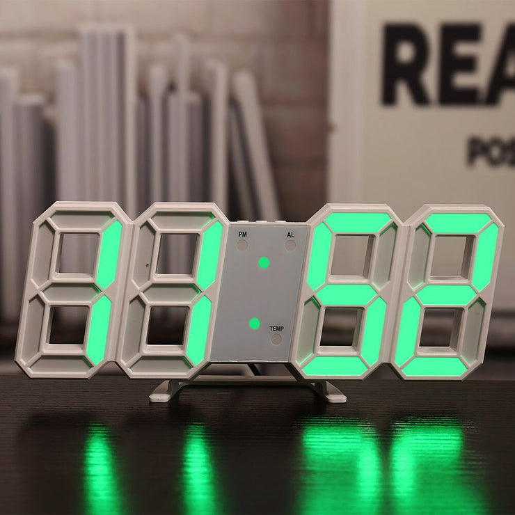 Home Living Room Decoration 3D Large LED Digital Wall Clock Date Time Electronic Display Table Alarm Clock Wall Home Decor