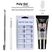 Poly Gel LED Clear UV Gel Varnish Nail Polish Art Kit