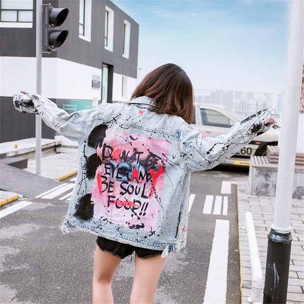 Ink graffiti Denim Jacket