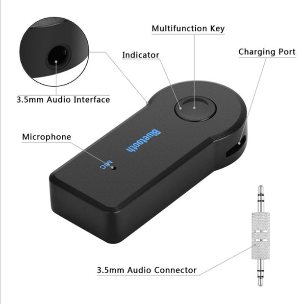 Smart Car Music Bluetooth Wireless Receiver 3.5mm Wireless Adapter