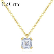 Gold Square Pendant Necklace