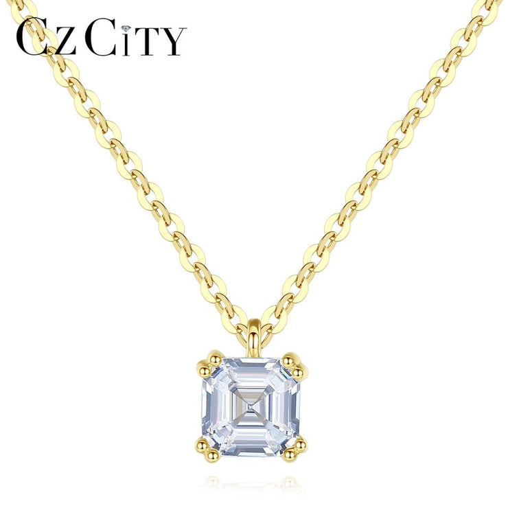 Gold Square Pendant Necklace