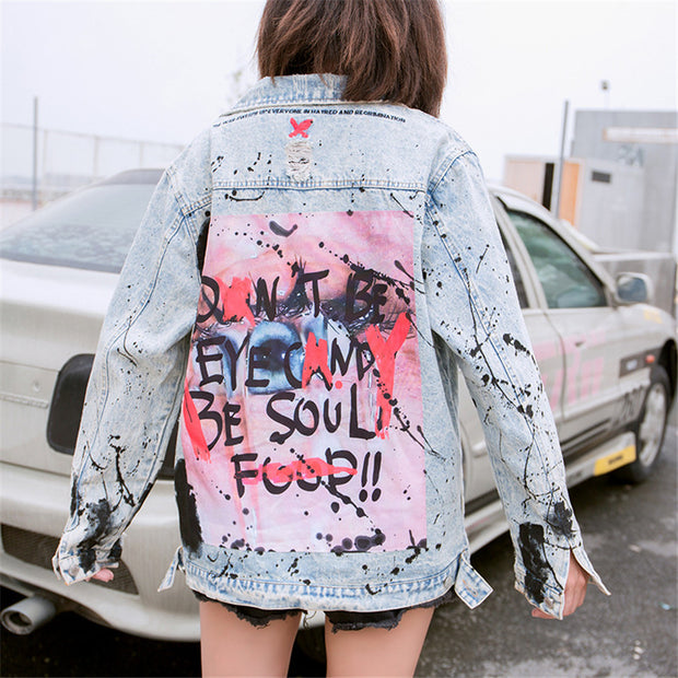 Ink graffiti Denim Jacket