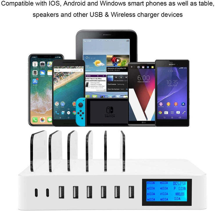 Multi Device USB Qi Fast Charger