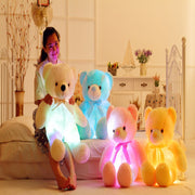 Creative light LED inductive stuffed animals plush colorful bright teddy bear