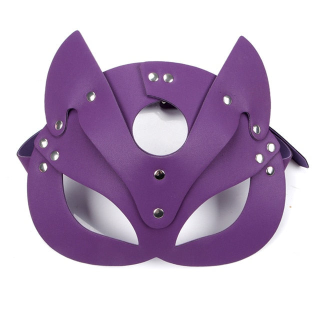 erotic Women Sexy Mask Half face fox Cosplay Leather