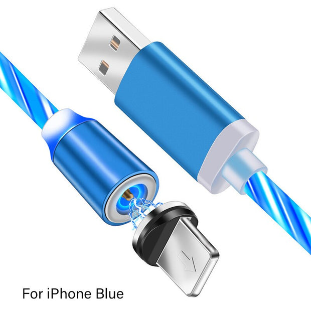 LED Glow Flowing Magnetic Charger Cable