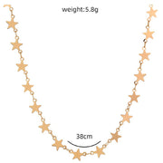 Gold star choker necklace